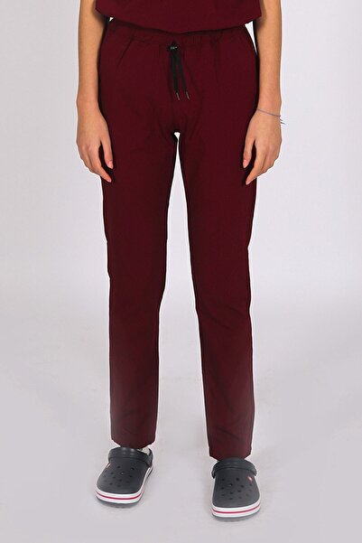 Pratik Medikal Likralı Hemşire Forması Tek Alt Bordo