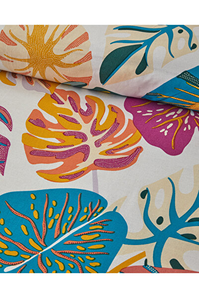 English Home Leaf Jungle Çift Kişilik Nevresim Seti Fuşya