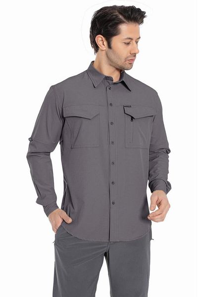 Crozwise Men's Outdoor Anthracite Ripstop Tactical Shirt