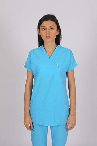 Pratik Medikal Baby Blue - Μονό μπλουζάκι, μανίκι νυχτερίδας, φανέλα νοσοκόμα...