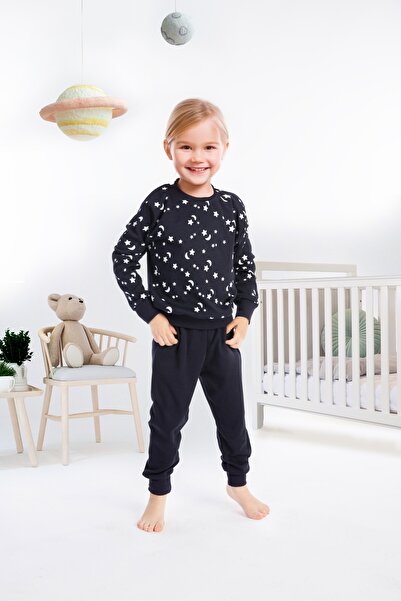 MUTTİ Set de pijamale pentru copii Sky 2 Thread Interlock cu gât turnu