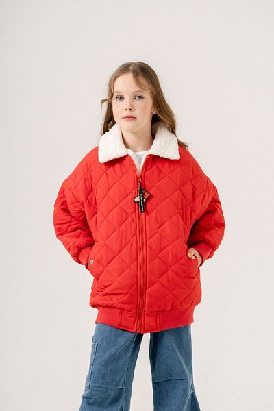 GİYİCEM Firl's Quilted Inflatable Coat with Fur Inside