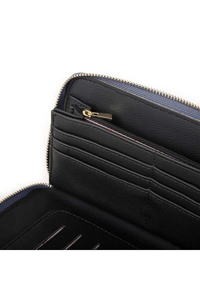 Nas Bag Women's Single Zipper Large Size Wallet Gray Nero