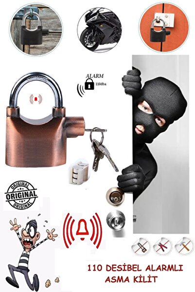 qualityworld Ofis Dolap Kasa Sirenli Alarmlı Kısa Model Asma Kilit Motosiklet...