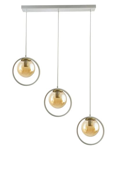 Modavize Nina Modern Living Room - Kitchen - Bedroom 3-Piece Chandelier with Metal Ring on the Dining Table