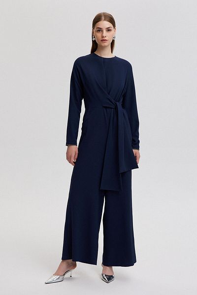 Touché Privé Crepe Jumpsuit with Tie Detail