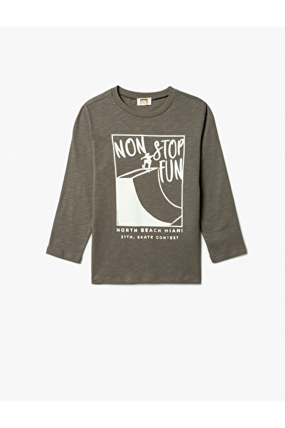 Koton Tişört Kısa Kollu Kaykay Baskılı Bisiklet Yaka Pamuklu