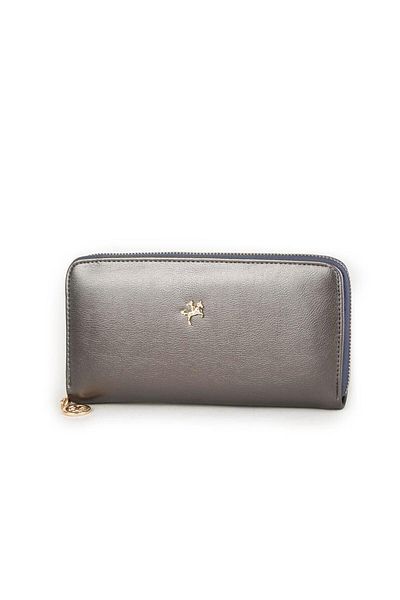 Nas Bag Women's Single Zipper Large Size Wallet Gray Nero