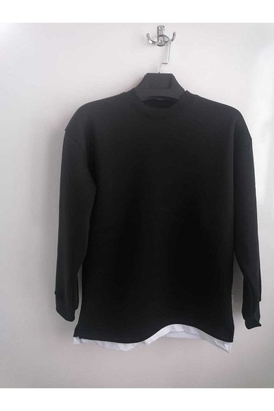KUN SPORTSWEAR Unisex Oversize Sweatshirt - Side Slit, T-Shirt Piece Addition, Raised