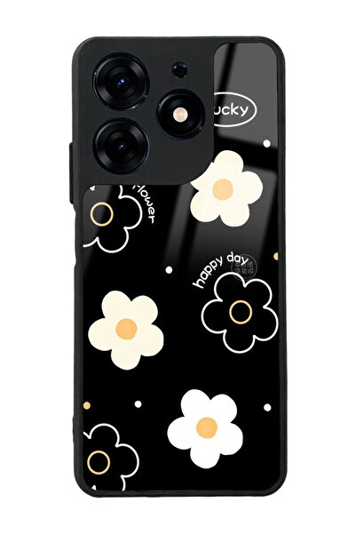 Spoyi Tecno Spark 10 Pro Lucky Happy Day Tasarımlı Glossy Telefon Kılıfı