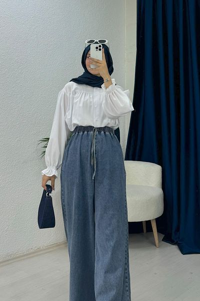 lurex moda Blugi cu picioare late