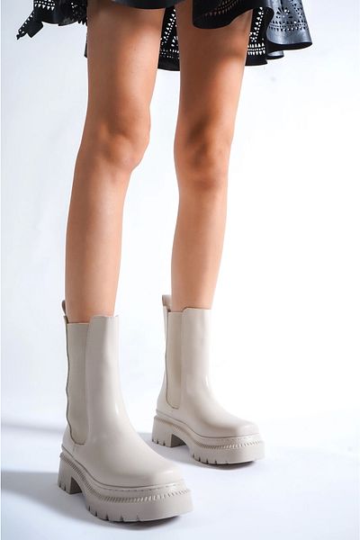 Moda Değirmeni Elastische Damenstiefel Skin Skin