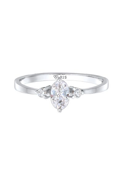 ELLI Inel Inel De Logodna Dama Oval Cu Cristale Zirconiu Argint Sterling 925