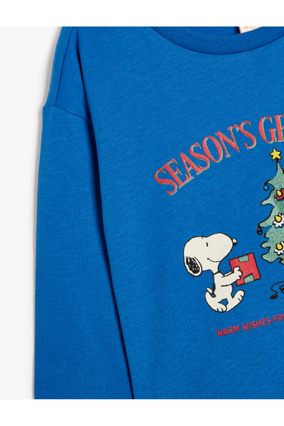 Koton Πρωτοχρονιάτικο θέμα Snoopy Printed - Βαμβακερό μακρυμάνικο φούτερ με άδεια χρήσης