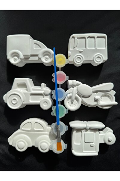 Handmade Taşıtlar temalı taş boyama seti eğitici öğretici aktivite hediye