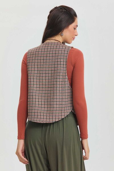 Clandestino Διπλής όψης Bohemian Γιλέκο Καφέ - Ταν