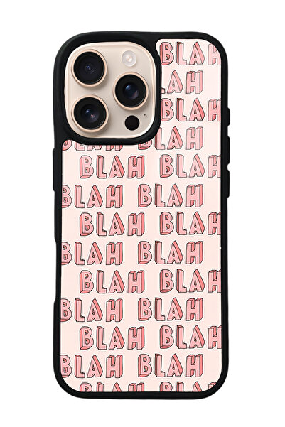 Spoyi iPhone 16 Pro Blah Blah Tasarımlı Glossy Telefon Kılıfı