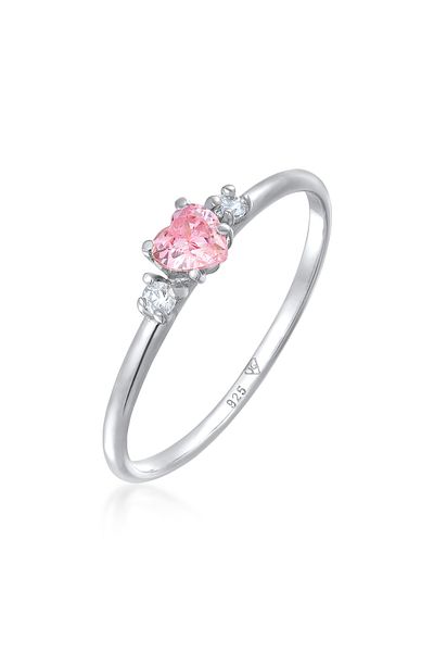 ELLI Inel Inel De Logodnă De Damă Inimă Cu Cristal Zirconiu În Argint Sterling 925