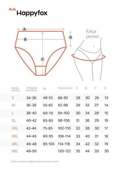 Happy Fox Pamuklu Kadın Külot 5'li Paket - Likralı Yüksek Bel Bato Büyük Beden Siyah-beyaz