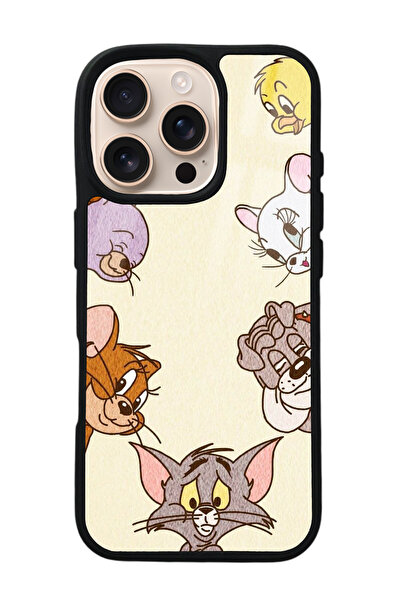 Spoyi iPhone 16 Pro Tom and Jerry Tasarımlı Glossy Telefon Kılıfı