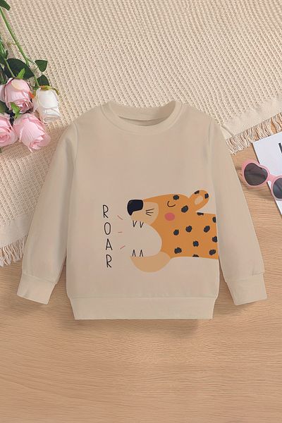 MYADA Суитшърт с кръгло деколте и щампа Roar Tiger 22047