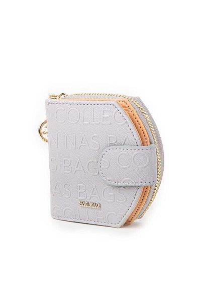 Nas Bag Women's Multifunctional Wallet Gray Camel Embossed