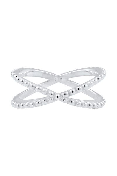 ELLI Ring Damen Kreuz Kugel Modern Blogger Trend aus 925 Sterling Silber