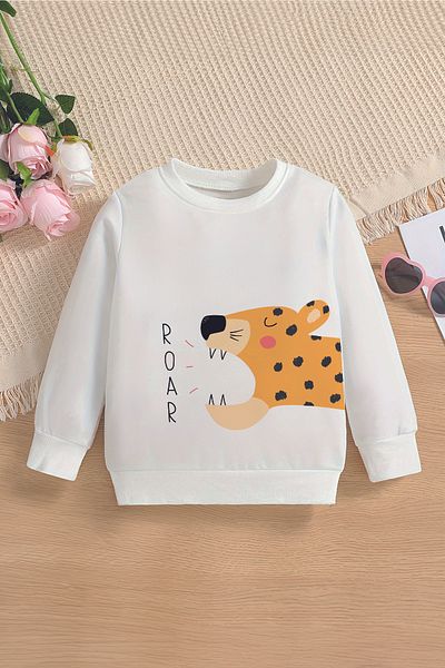 MYADA Hanorac cu gât crew cu imprimeu Roar Tiger 22047