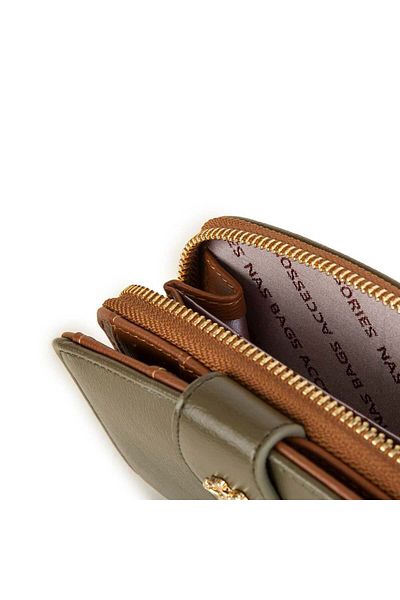 Nas Bag Women's Wallet with Multiple Card Compartments Green Nero