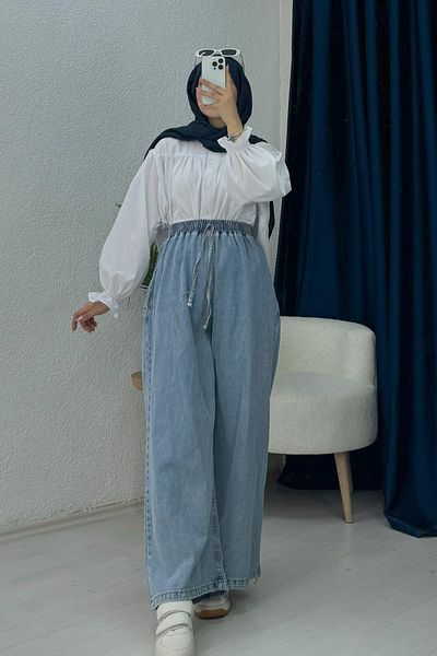 lurex moda Wide Leg Jeans