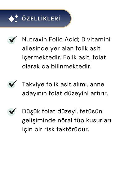 Nutraxin Folic Acid 100 Tablet X 2 Pieces