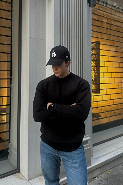 Livio Ferri Ανδρικό πλεκτό πουλόβερ με λαιμόκοψη με χοντρό ιταλικό μανίκι