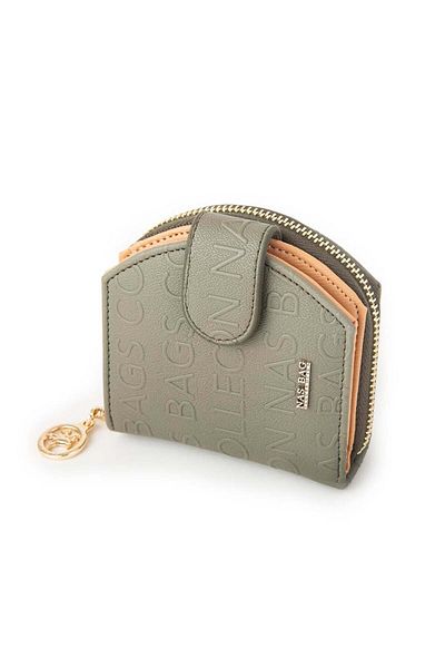 Nas Bag Women's Multifunctional Wallet Green Camel Embossed