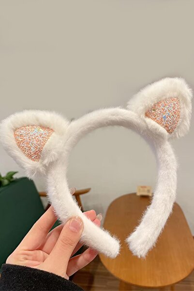 New Obsessions Κορώνα από μαλακό βελούδινο χνούδι για κορίτσια με αυτιά γάτας