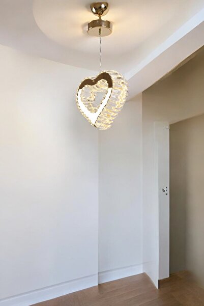 KLAS AYDINLATMA KALP KRİSTAL LED GOLD LÜX AVİZE