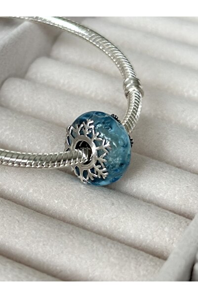 Zeich Aksesuar Buz Mavisi Kar Tanesi Murano Charm