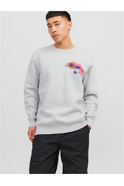 Jack & Jones JACK JONES Men's Front and Back Printed Crew Neck Sweatshirt 12242181