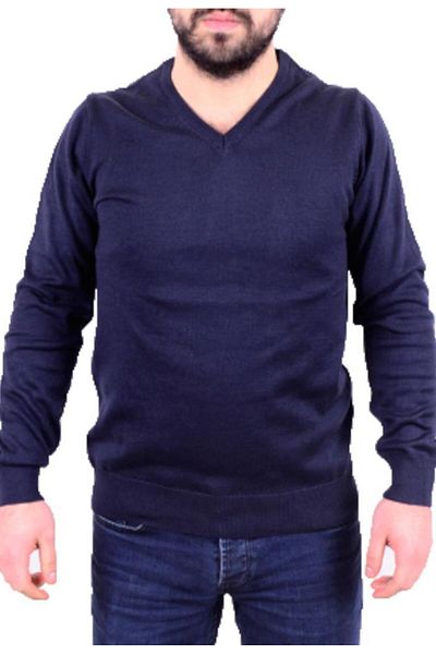 Twister Jeans Pulover pentru bărbați Twister 3622 bleumarin cu decolteu în V