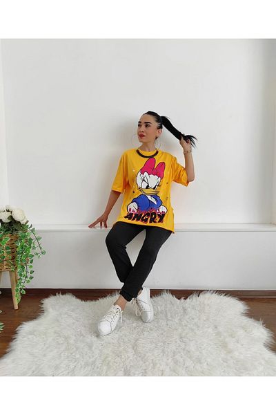 Altı Üstü Butik Σετ αθλητικών φόρμας Duck Character Print