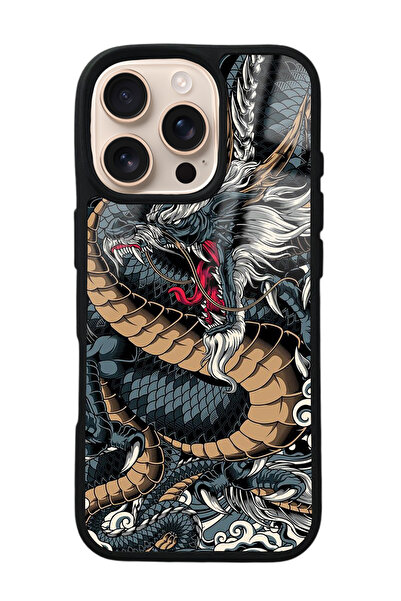 Spoyi iPhone 16 Pro Ejderha Tasarımlı Glossy Telefon Kılıfı