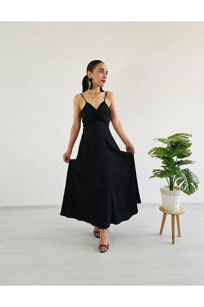 Altı Üstü Butik Rochie cu detaliu la piept cu curea de frânghie