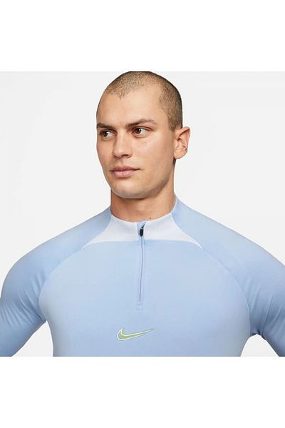 Nike Dri Fit Strike Men's Blue Stand Collar Long Sleeve T-Shirt