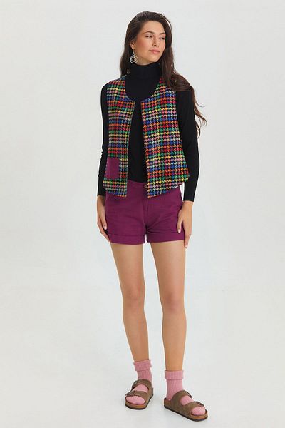Clandestino Double Sided Bohemian Vest Black - Purple