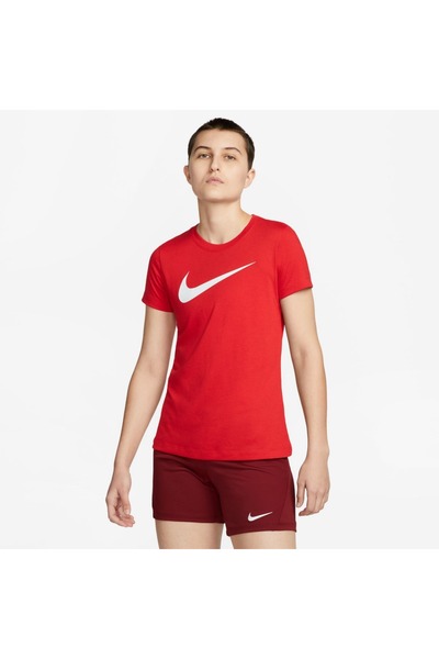 Nike Γυναικείο μπλουζάκι Park Dri Fit με κόκκινο στρογγυλό λαιμό