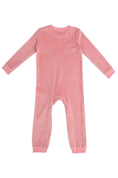 Gambino Pink Baby Girl Velvet Panda Embroidered Snap Jumpsuit