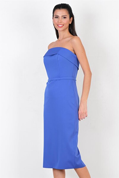 Spazio Dominczy Straplez Yaka Elbise SAKS