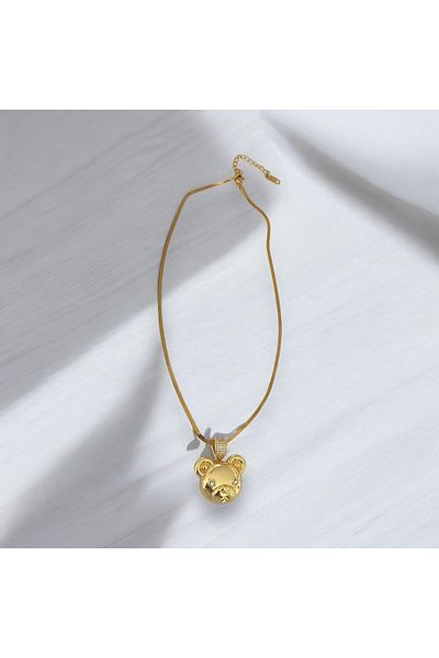 MAT STORE Steel Italian Chain Bear Necklace 40+5 cm