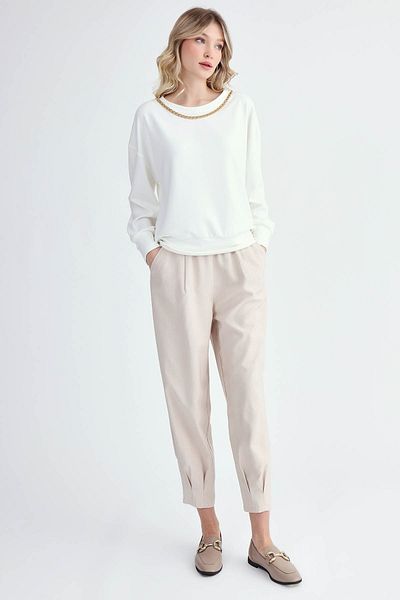 Vitrin Elastic Waist Pleated Trousers