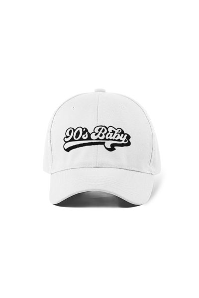 QUATEX 90's Baby Embroidered White Sports Unisex Hat A+ Quality Product