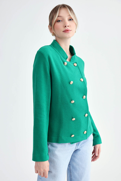 Vitrin Gold Buttoned Knitwear Jacket